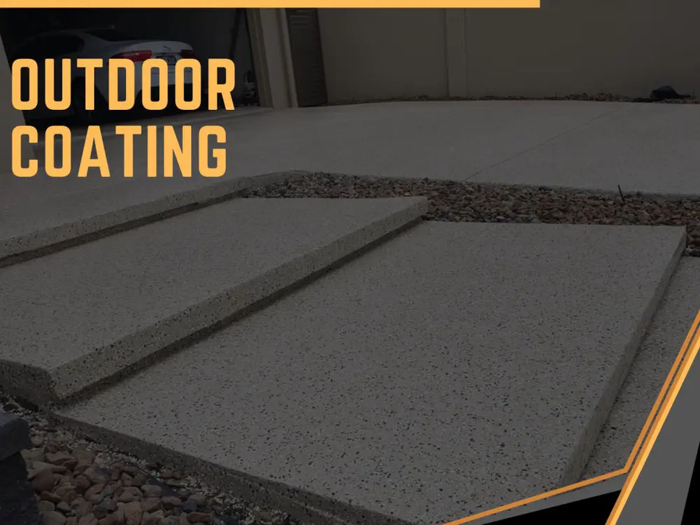 Coated concrete driveway and front walkway at a Valencia home