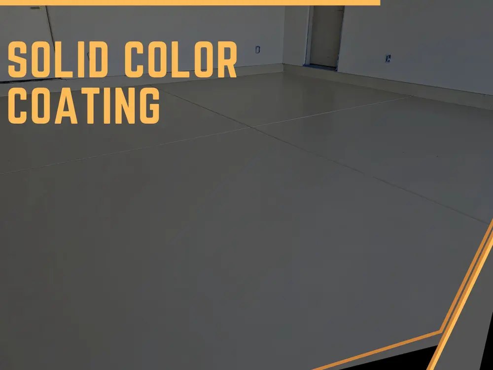 Solid gray epoxy coating in a Canyon Country garage
